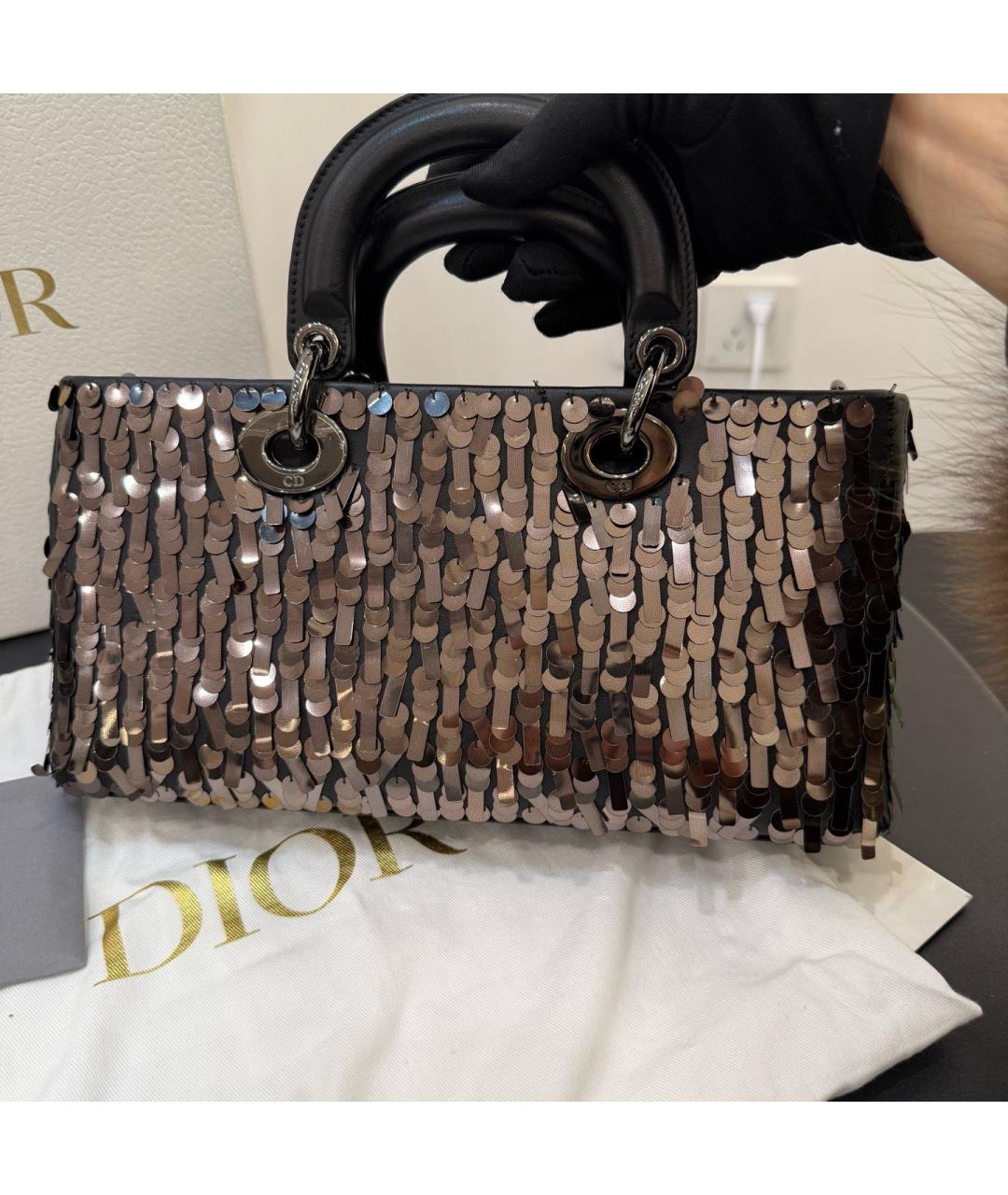 CHRISTIAN DIOR Черная тканевая сумка через плечо, фото 3