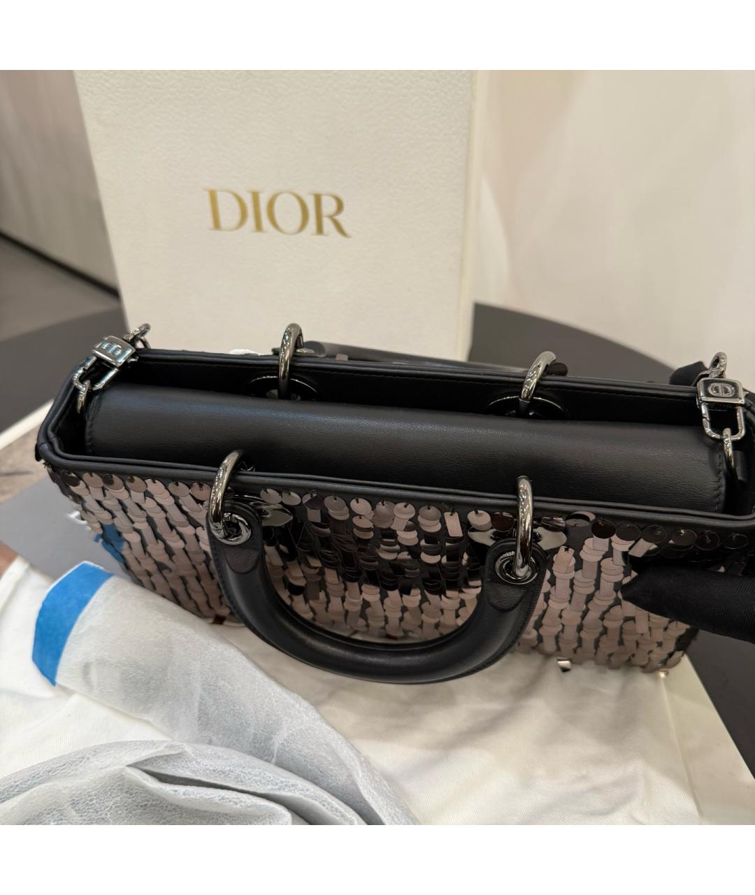 CHRISTIAN DIOR Черная тканевая сумка через плечо, фото 6