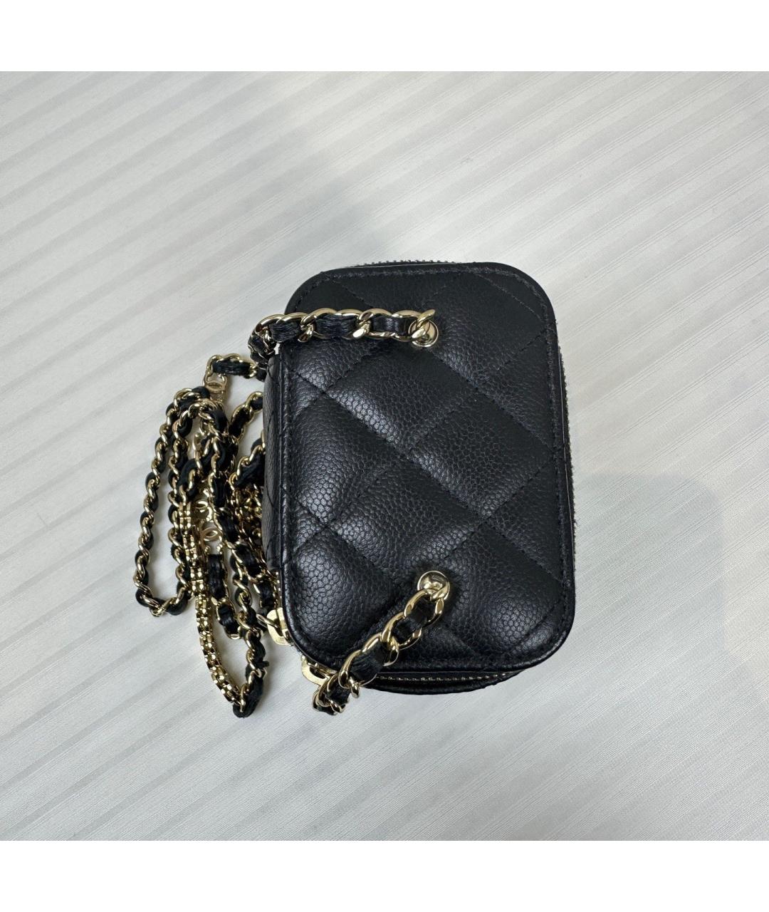 CHANEL Черная кожаная сумка через плечо, фото 6