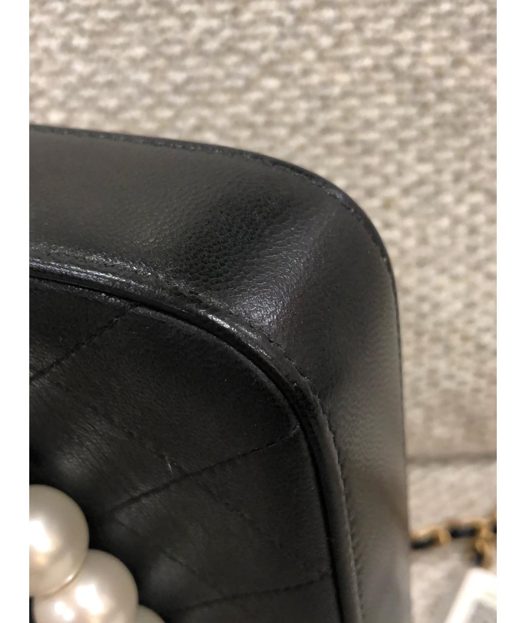 CHANEL Черная кожаная сумка через плечо, фото 6
