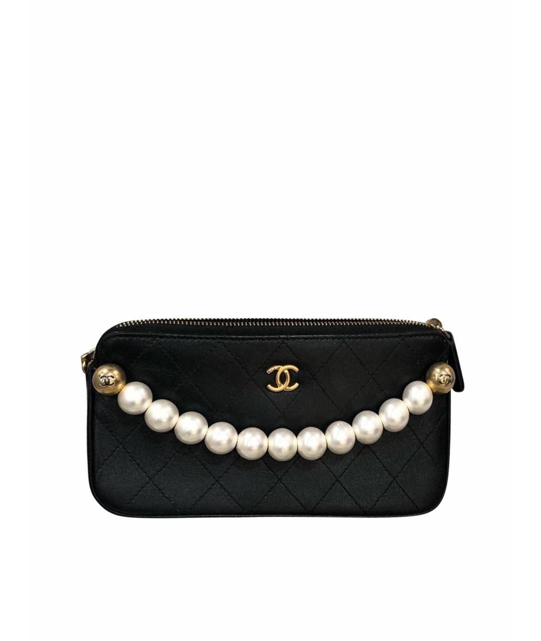 CHANEL Черная кожаная сумка через плечо, фото 1