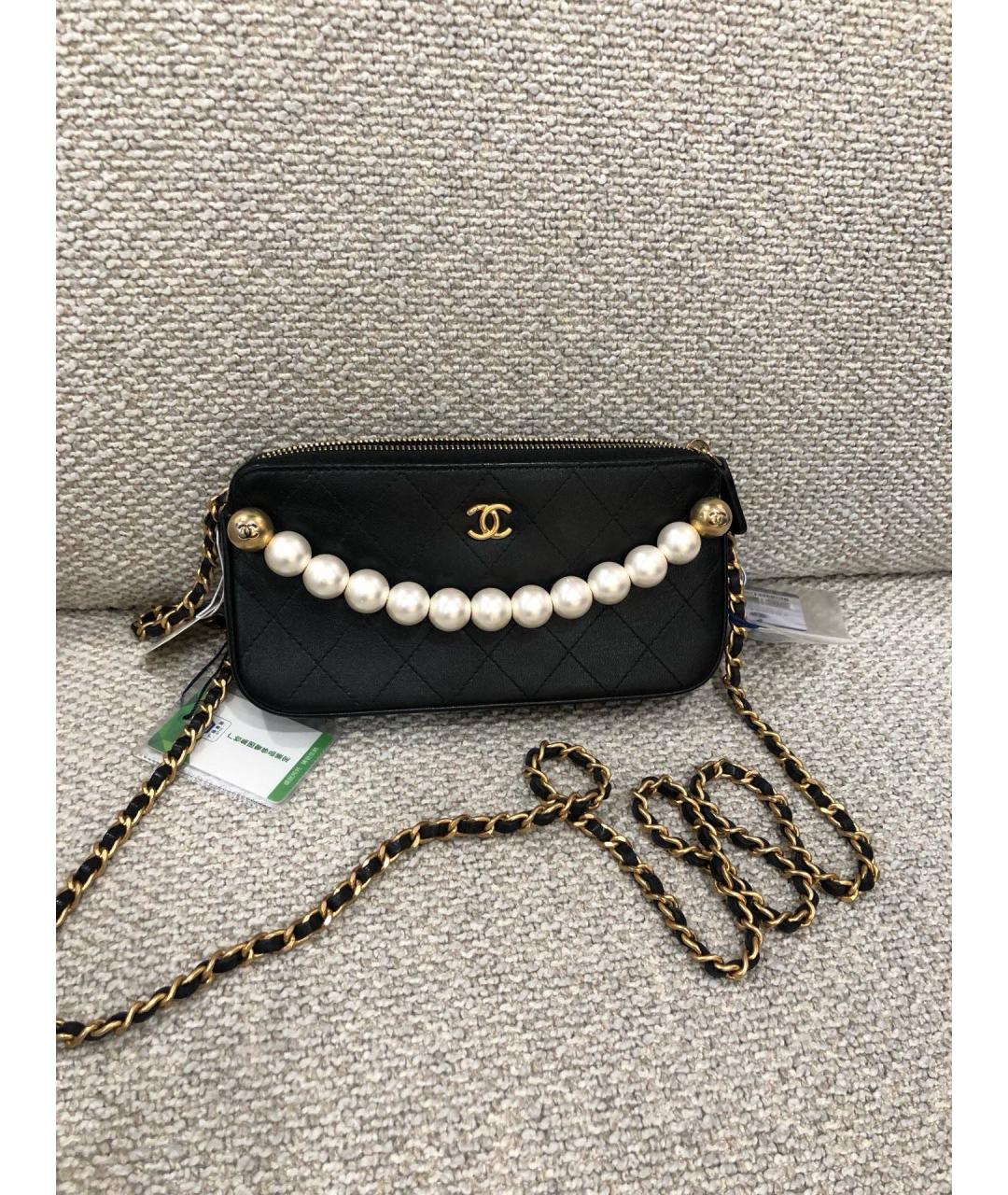 CHANEL Черная кожаная сумка через плечо, фото 10