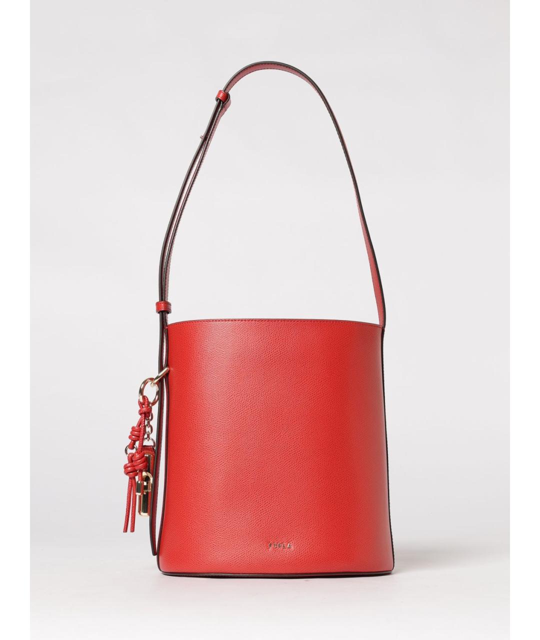 FURLA Красная кожаная сумка через плечо, фото 4