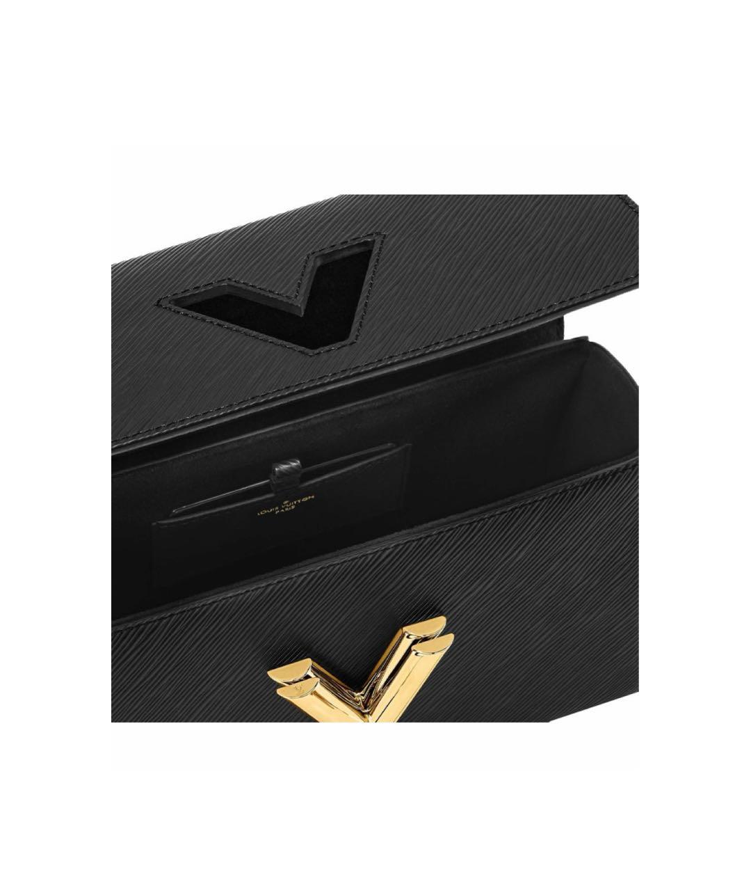 LOUIS VUITTON Черная кожаная сумка через плечо, фото 4