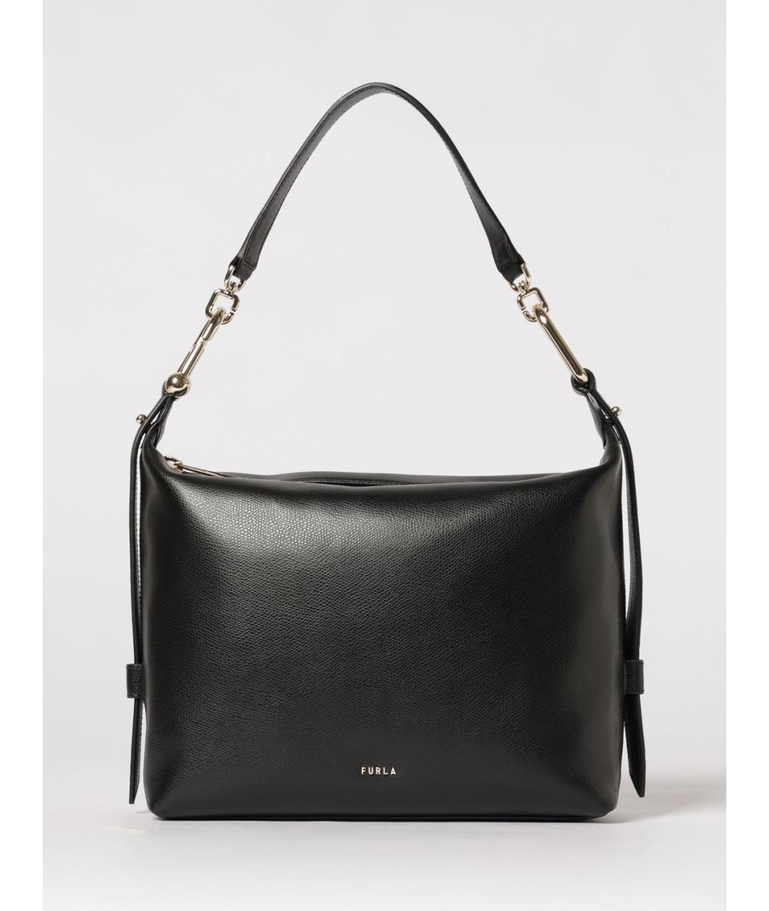 FURLA Черная кожаная сумка через плечо, фото 4