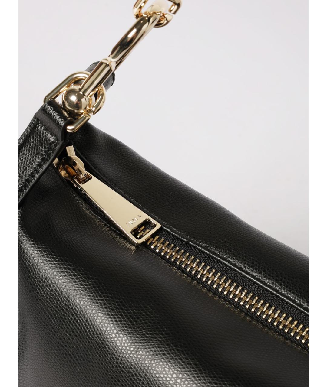 FURLA Черная кожаная сумка через плечо, фото 3