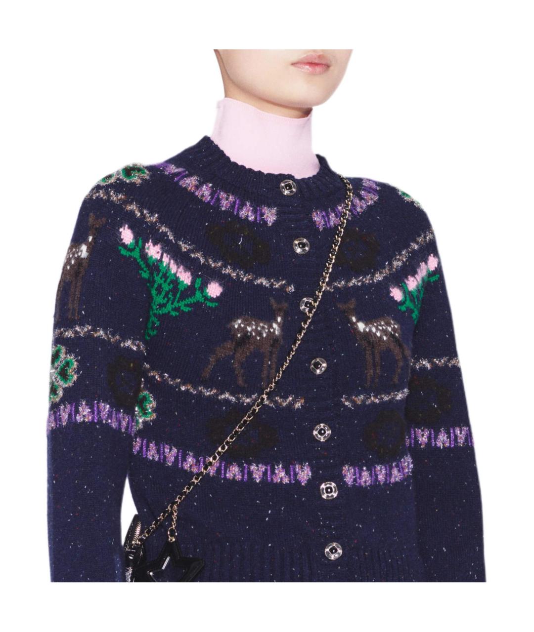 CHANEL Темно-синий кашемировый кардиган, фото 4