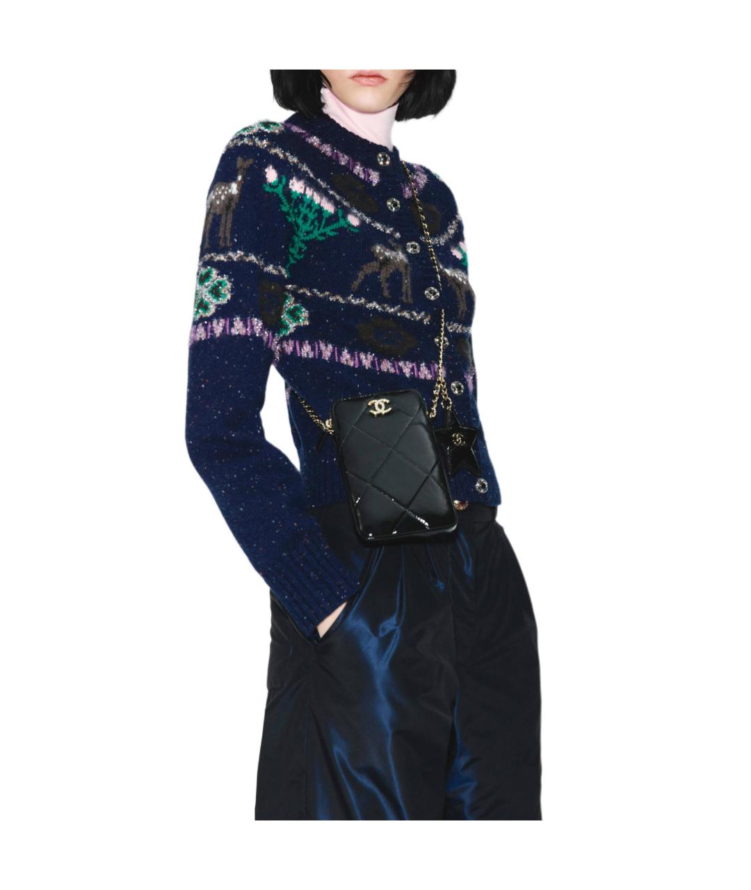CHANEL Темно-синий кашемировый кардиган, фото 2