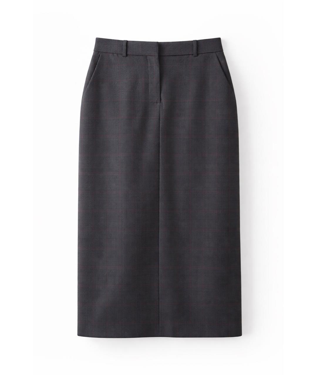 CALVIN KLEIN Антрацитовая шерстяная юбка миди, фото 8