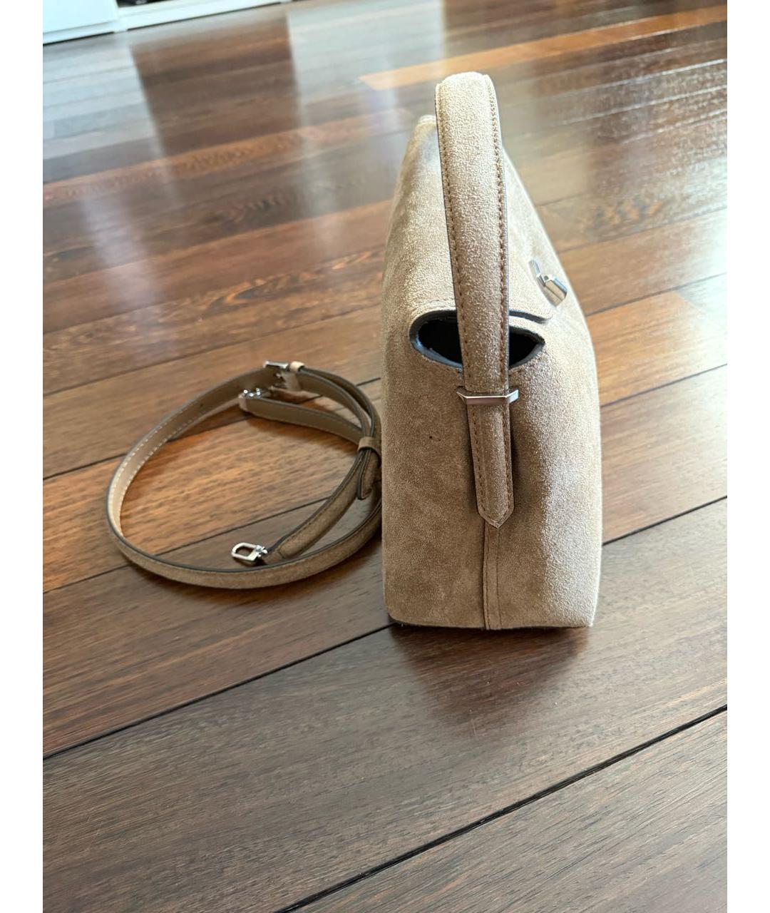 TOTEME Бежевая замшевая сумка тоут, фото 3