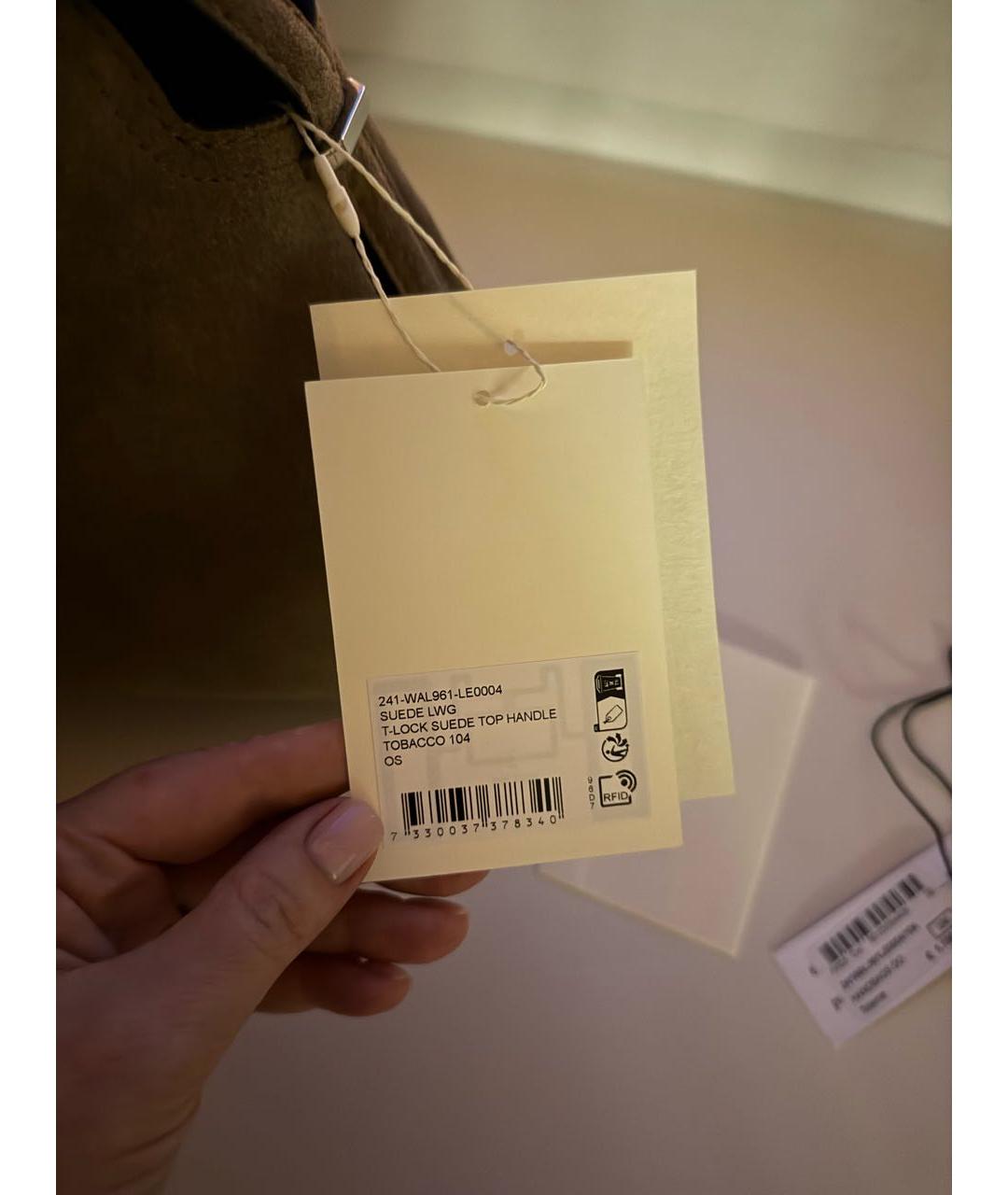 TOTEME Бежевая замшевая сумка тоут, фото 6