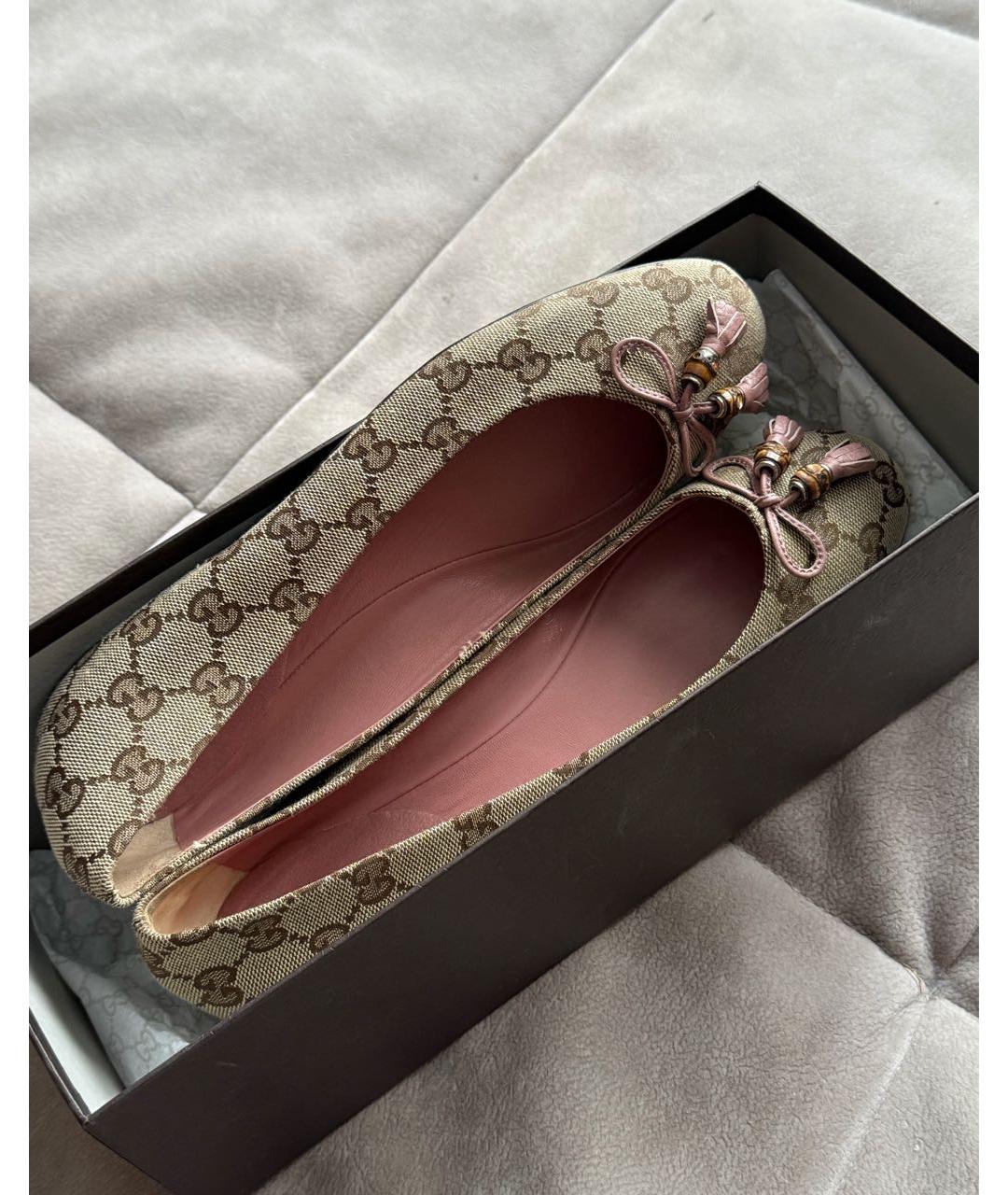 GUCCI Коричневые балетки, фото 3