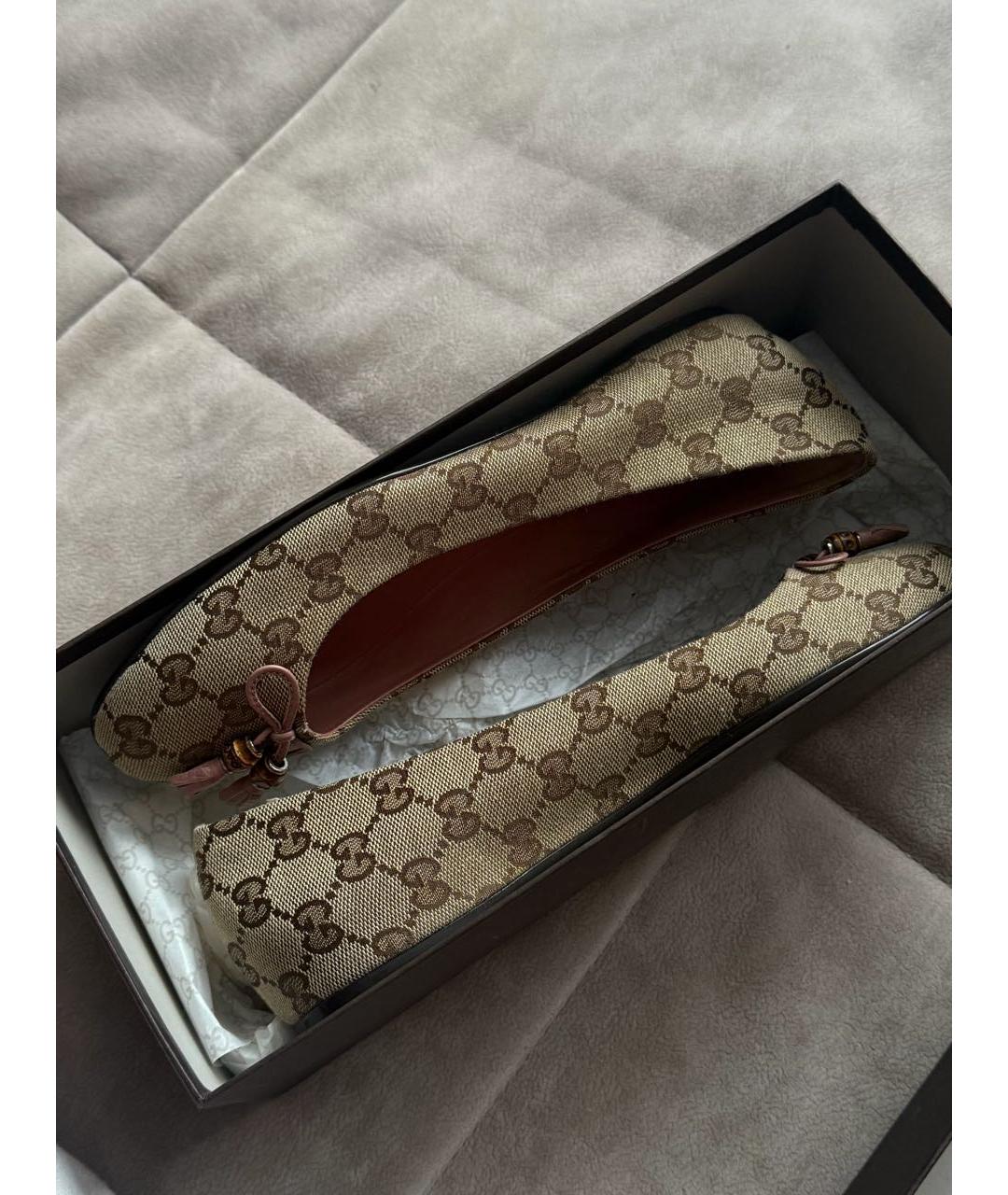 GUCCI Коричневые балетки, фото 6