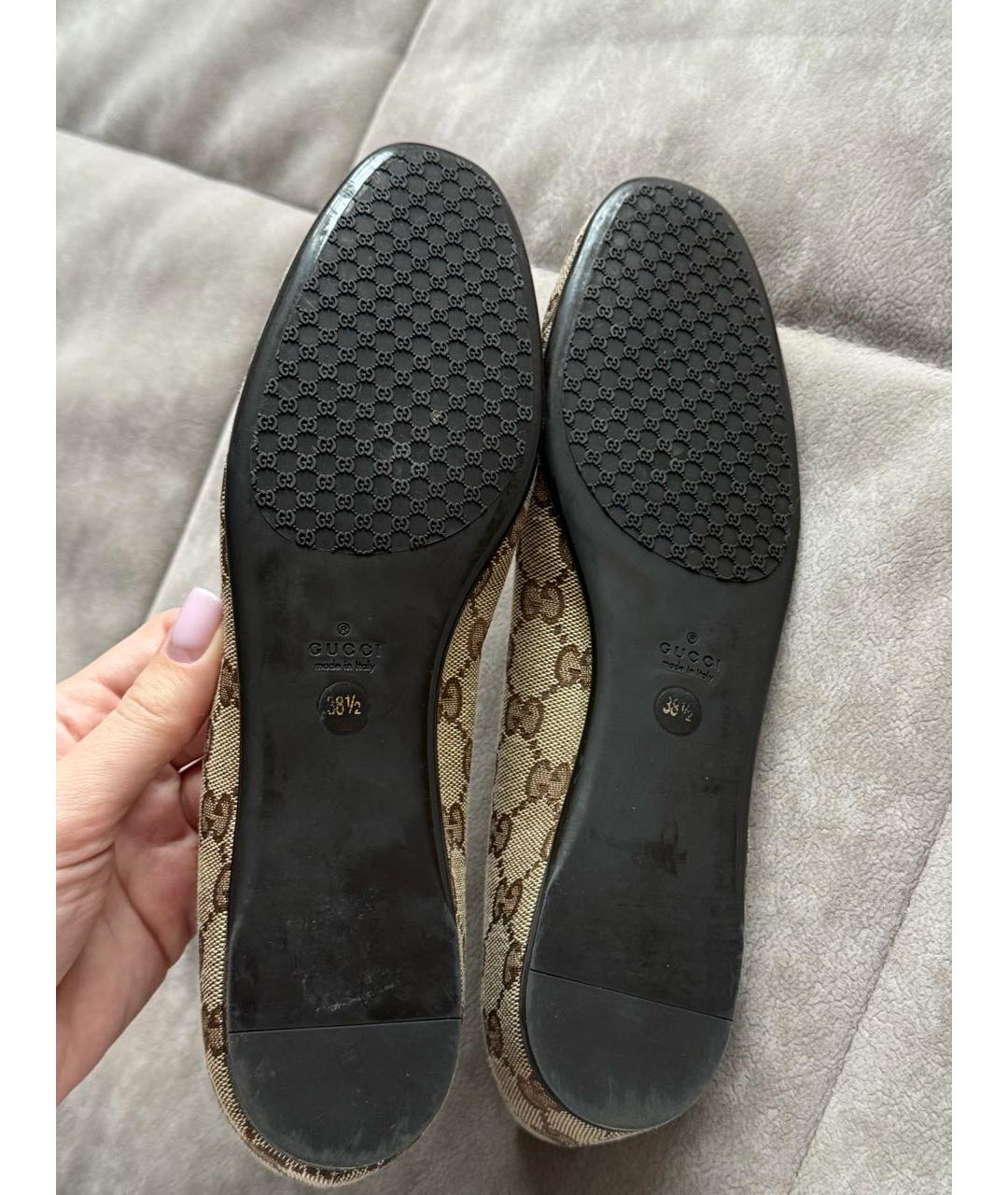 GUCCI Коричневые балетки, фото 5