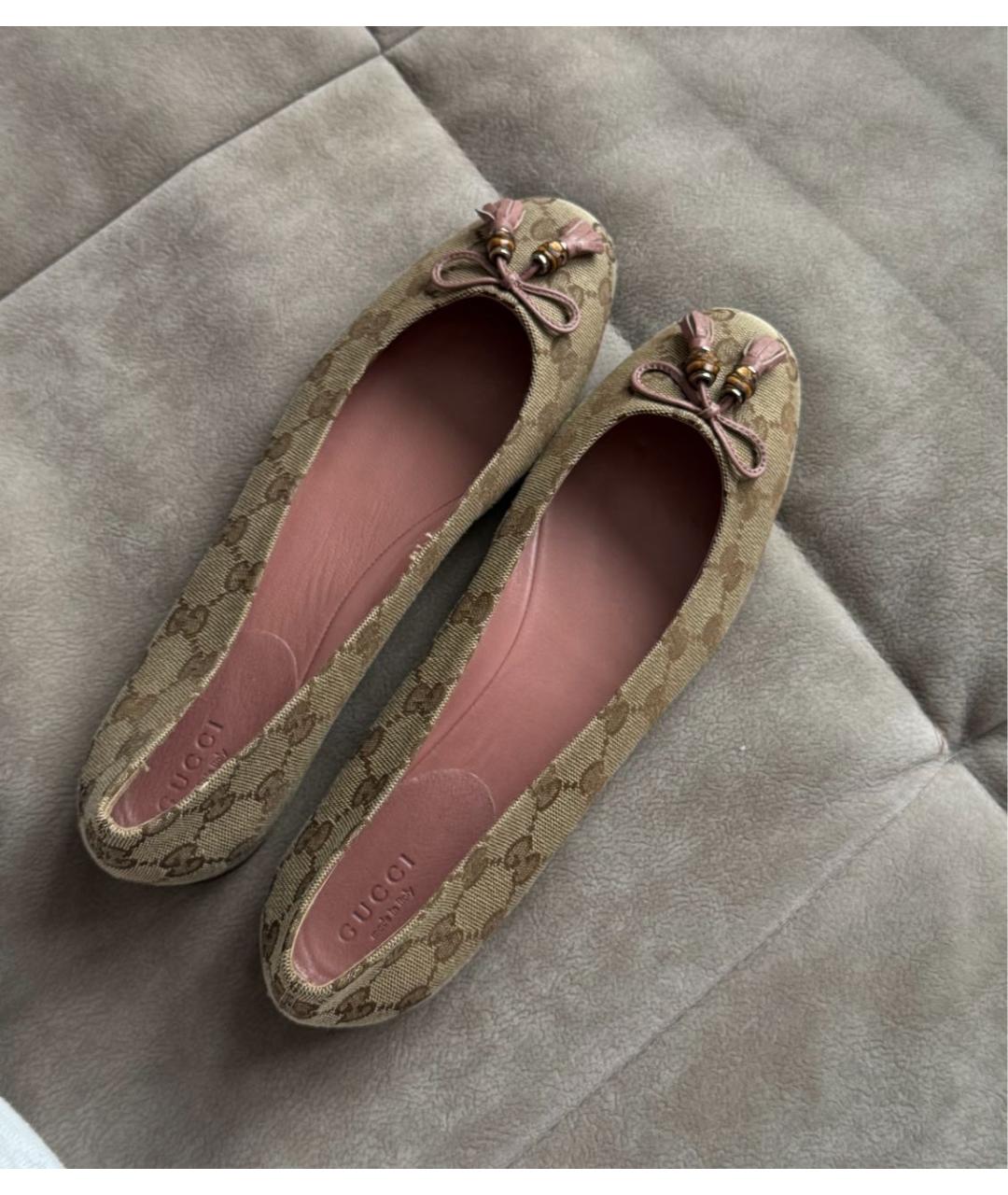 GUCCI Коричневые балетки, фото 2