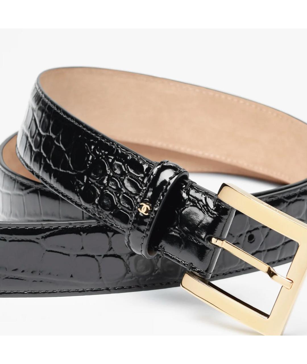 CHANEL Черный кожаный ремень, фото 2