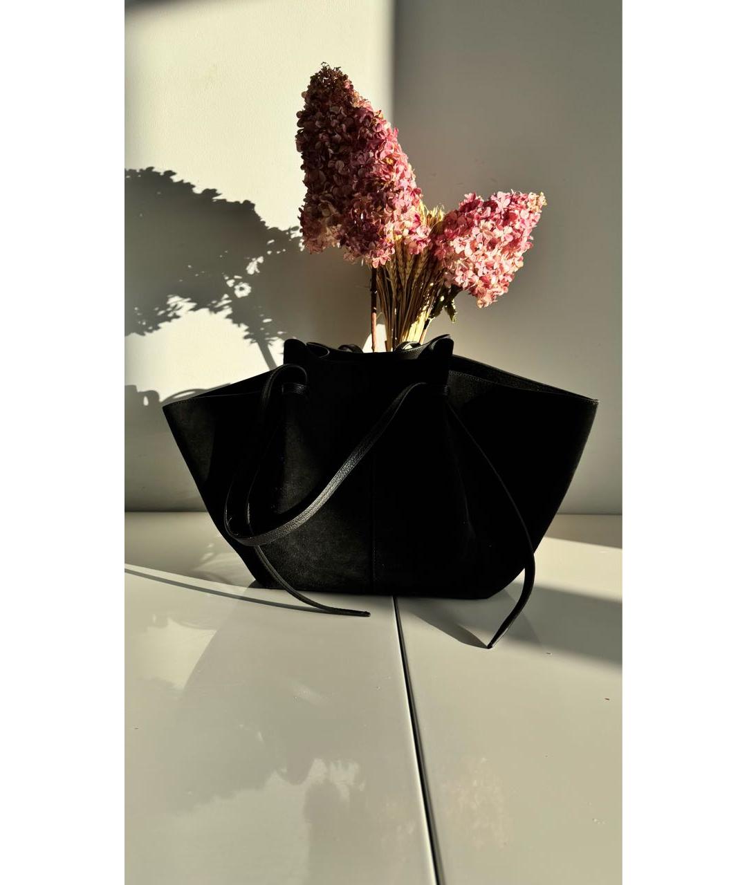 YUZEFI Черная замшевая сумка тоут, фото 2