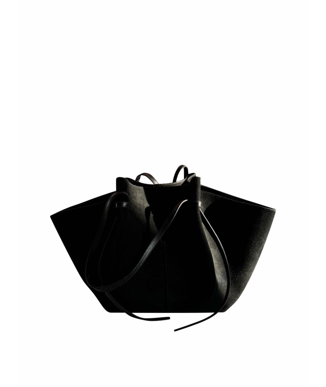 YUZEFI Черная замшевая сумка тоут, фото 1