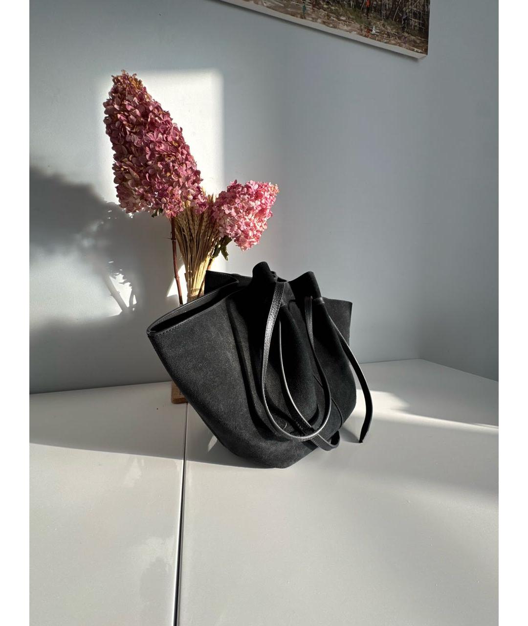 YUZEFI Черная замшевая сумка тоут, фото 6