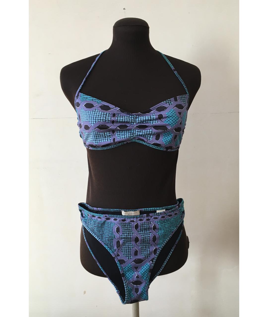 BURBERRY Голубой полиамидовый купальник, фото 7