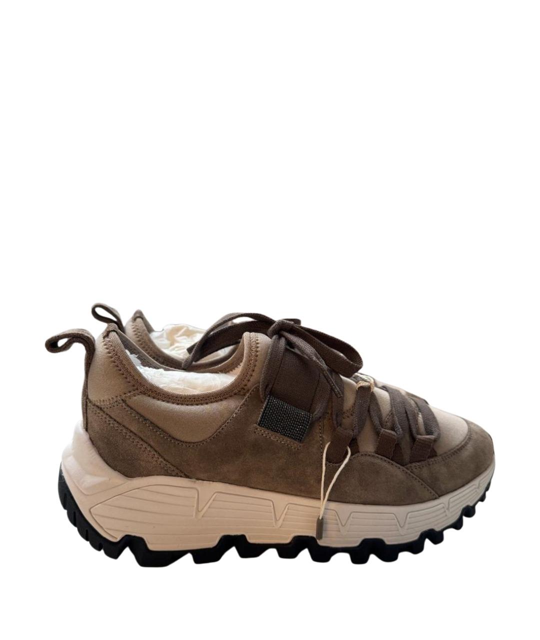 BRUNELLO CUCINELLI Бежевые замшевые кроссовки, фото 9