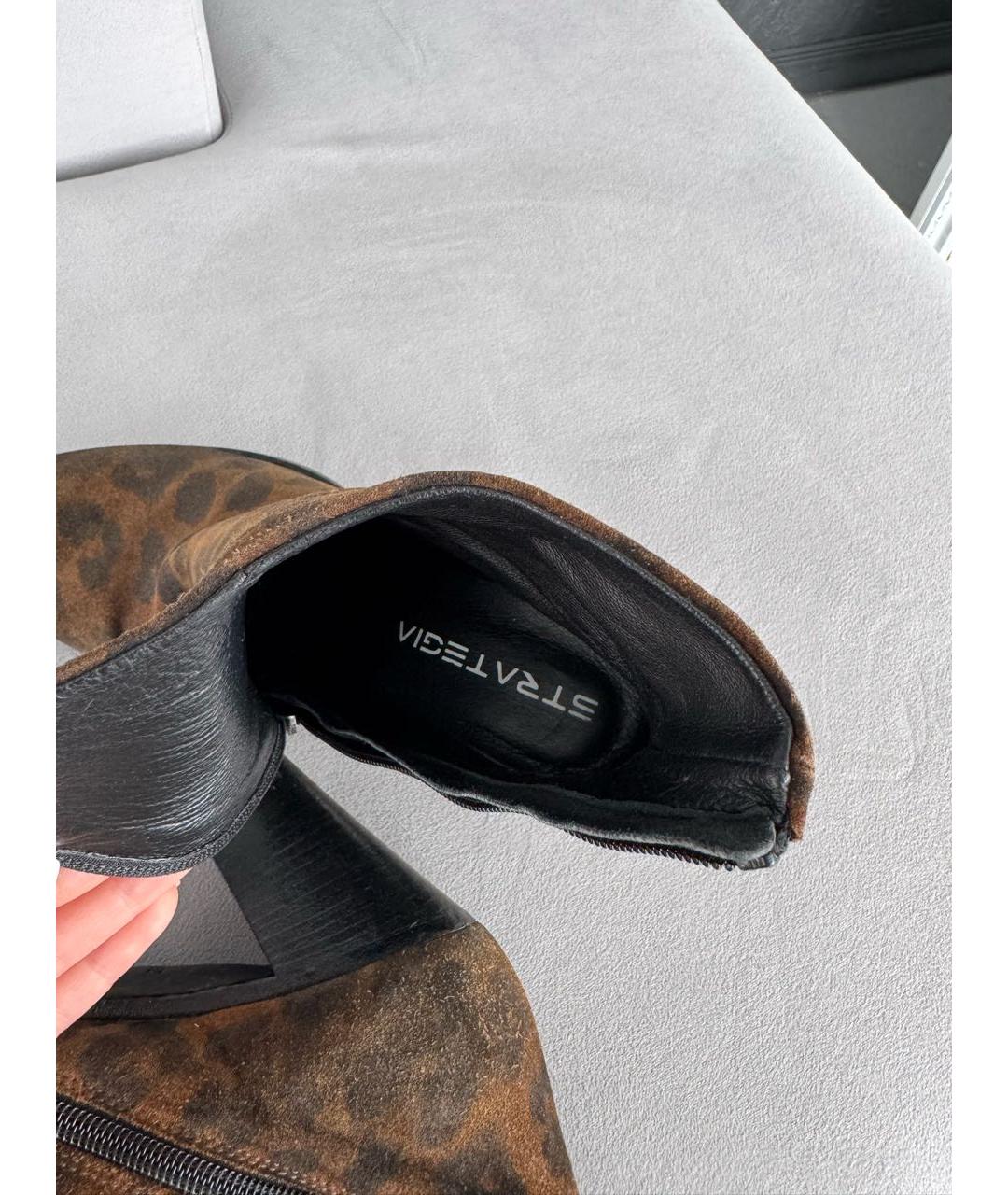 STRATEGIA Коричневые кожаные ботильоны, фото 6