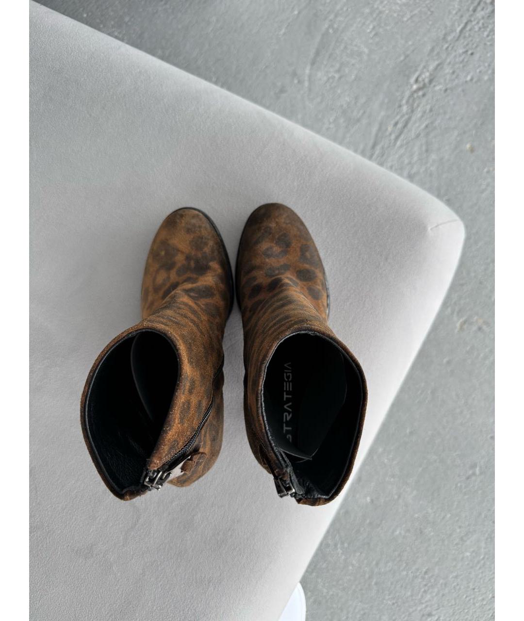 STRATEGIA Коричневые кожаные ботильоны, фото 8