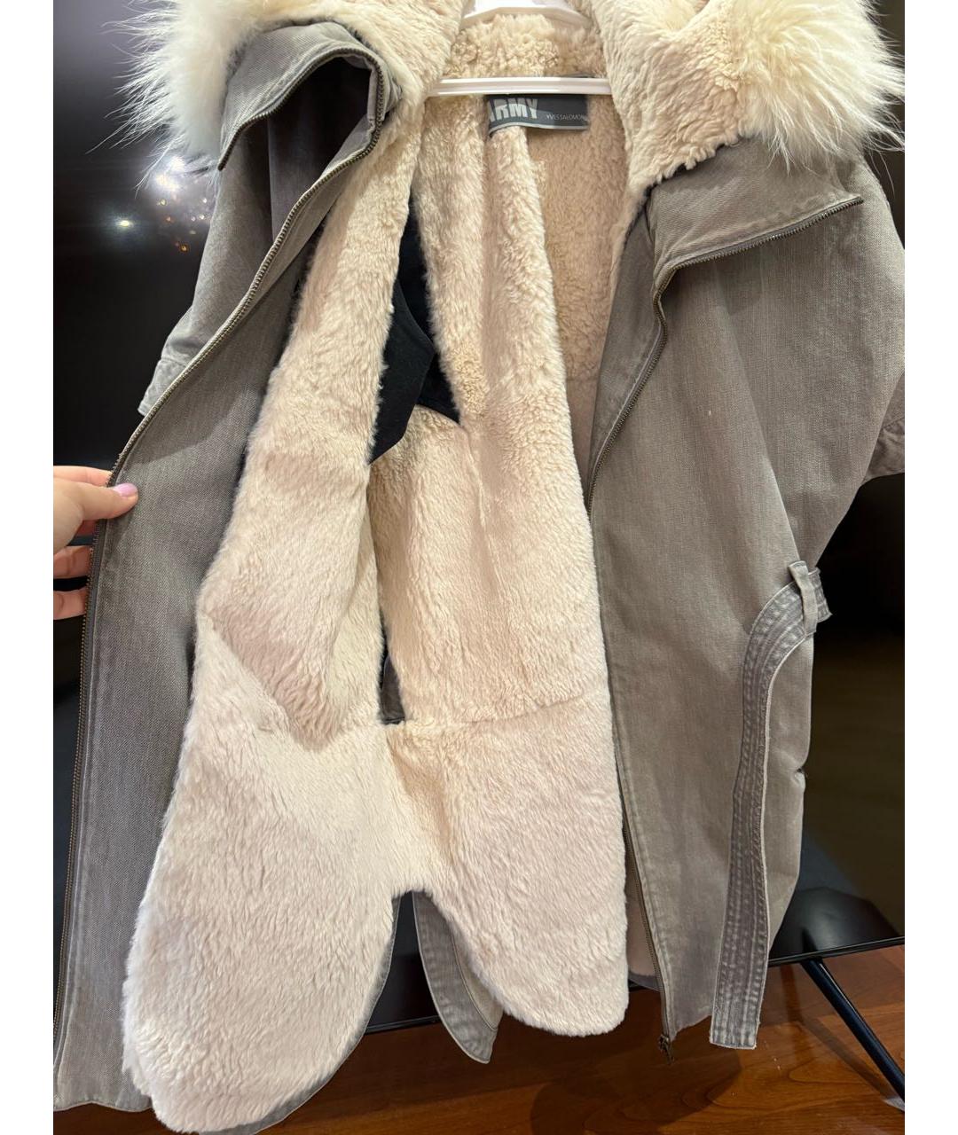 ARMY YVES SALOMON Серая деним парка, фото 3