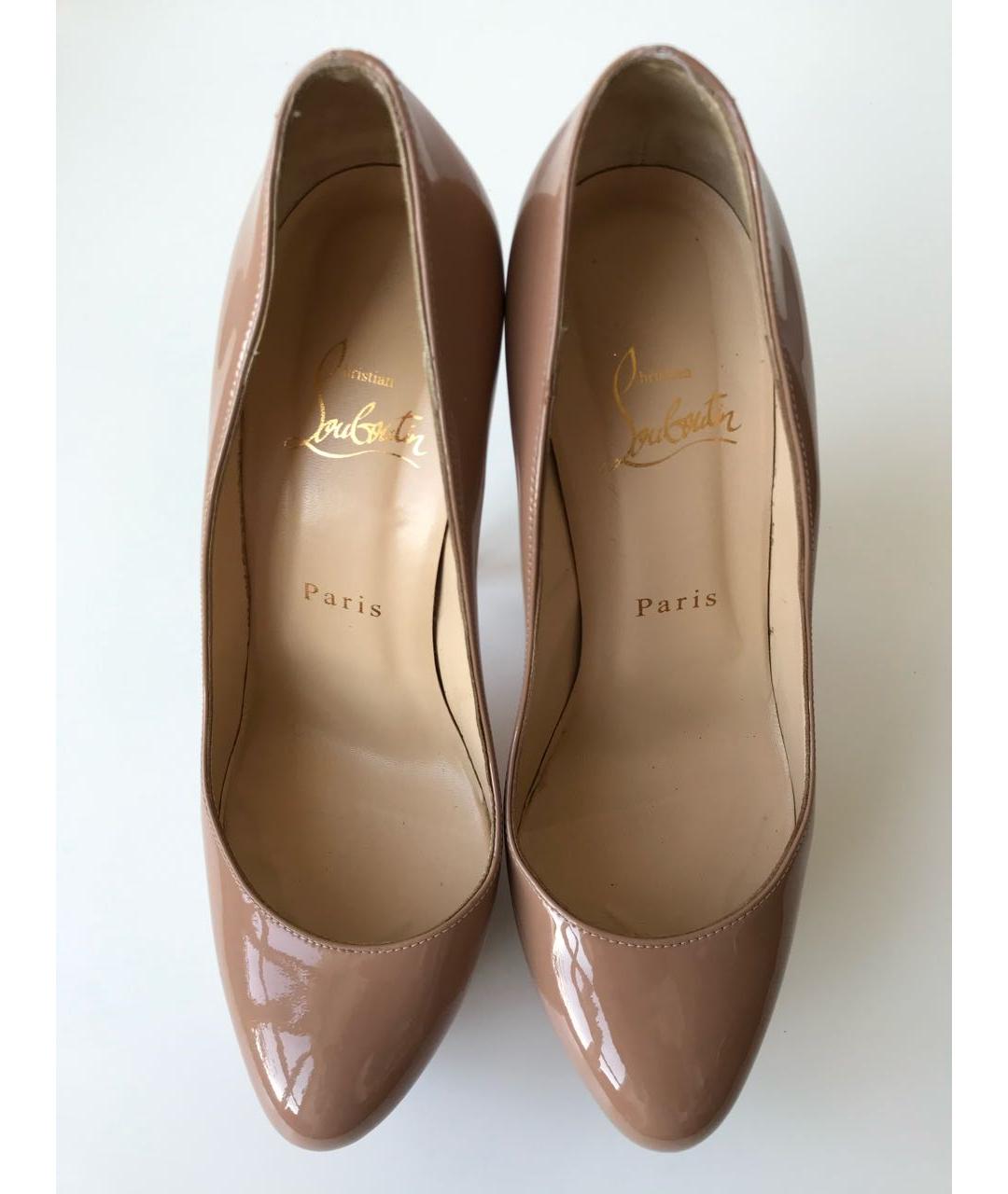 CHRISTIAN LOUBOUTIN Бежевые туфли из лакированной кожи, фото 3