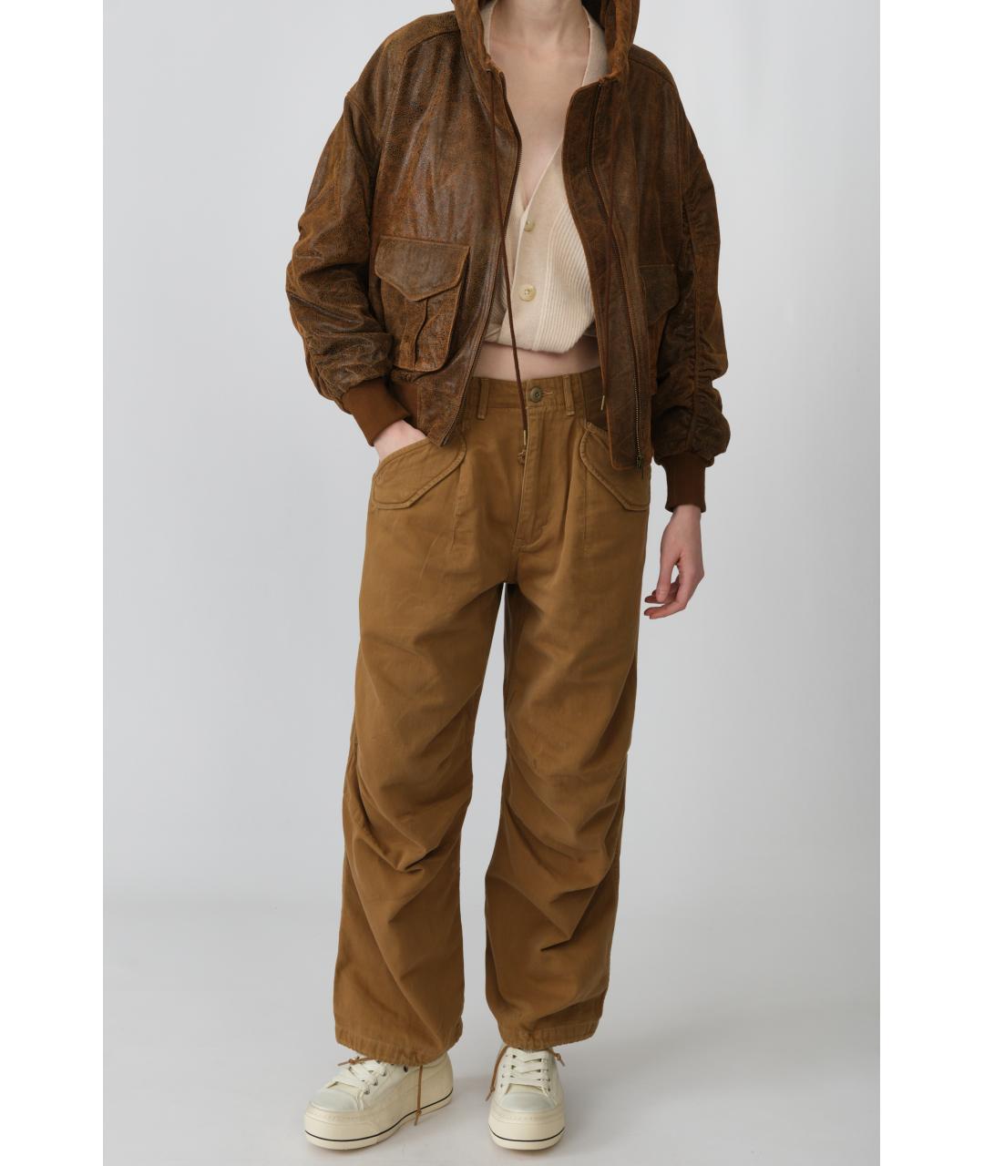 R13 Коричневая кожаная куртка, фото 9