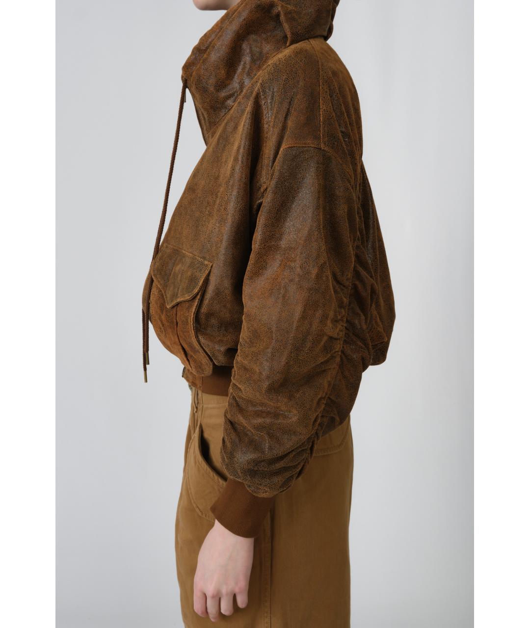 R13 Коричневая кожаная куртка, фото 4