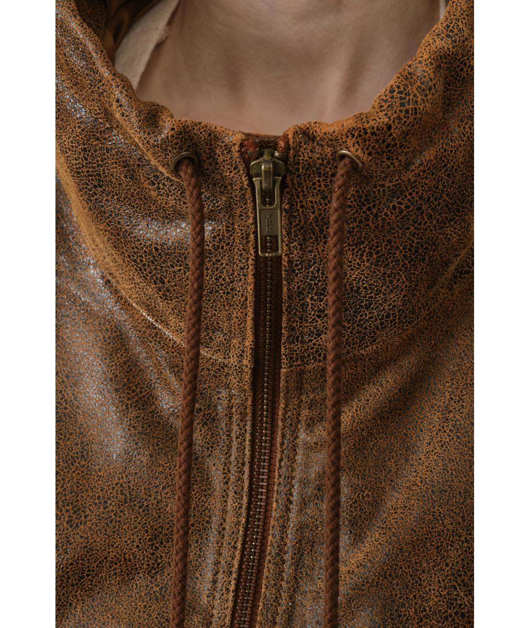 R13 Коричневая кожаная куртка, фото 7