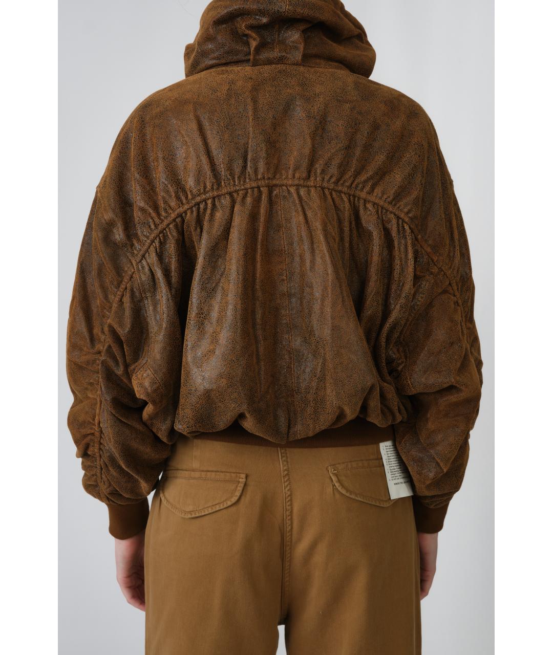 R13 Коричневая кожаная куртка, фото 5