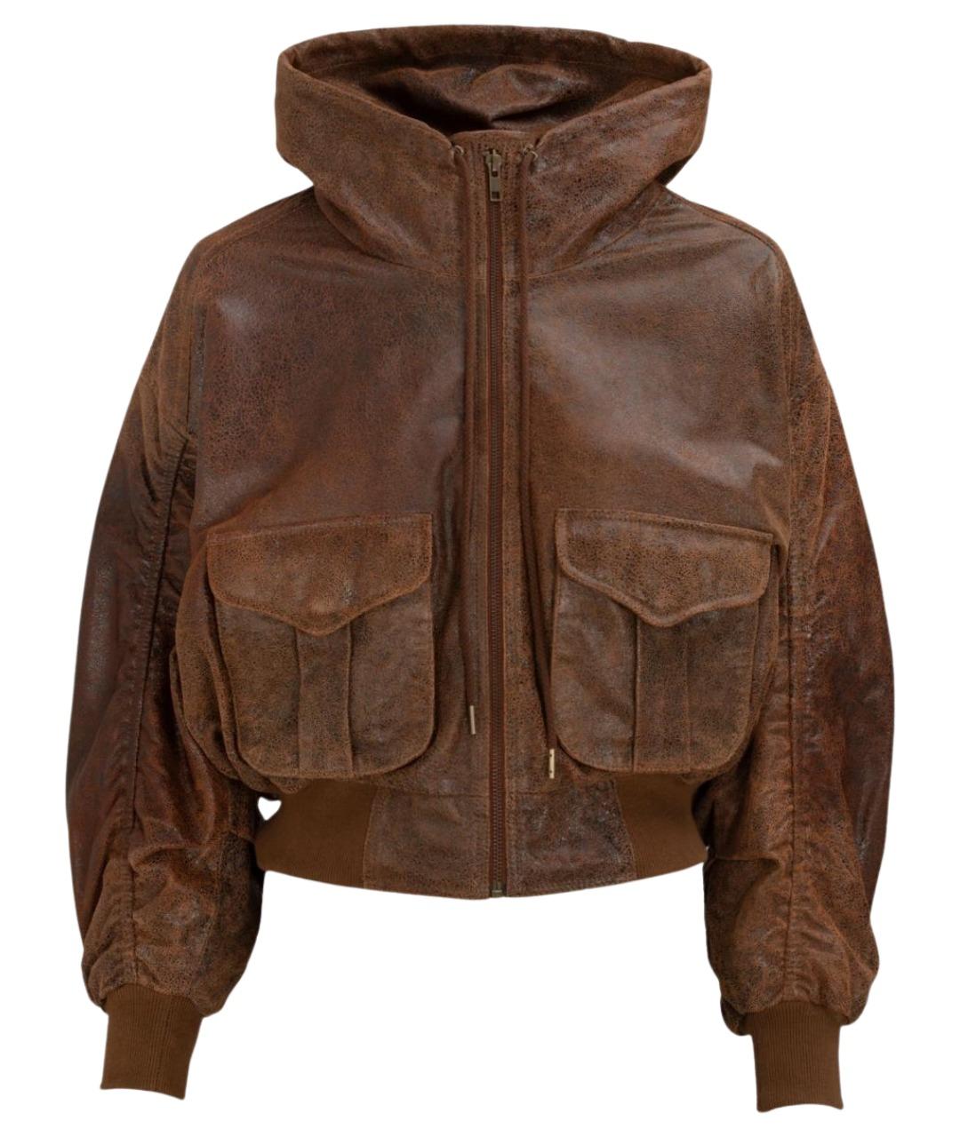 R13 Коричневая кожаная куртка, фото 1