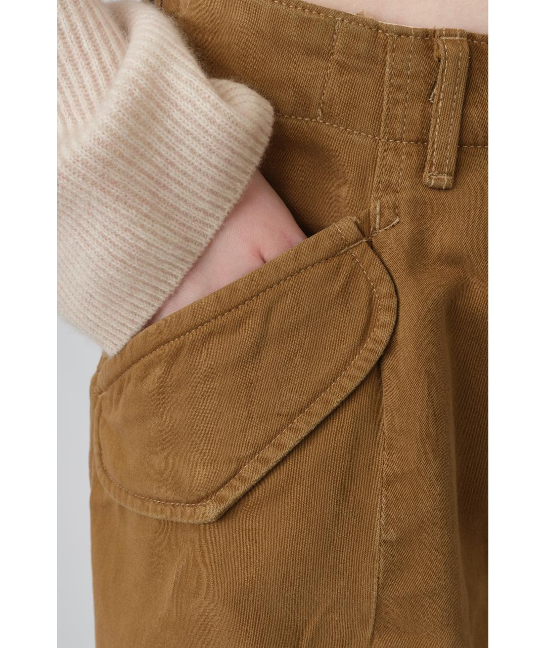 R13 Коричневые хлопковые прямые брюки, фото 4