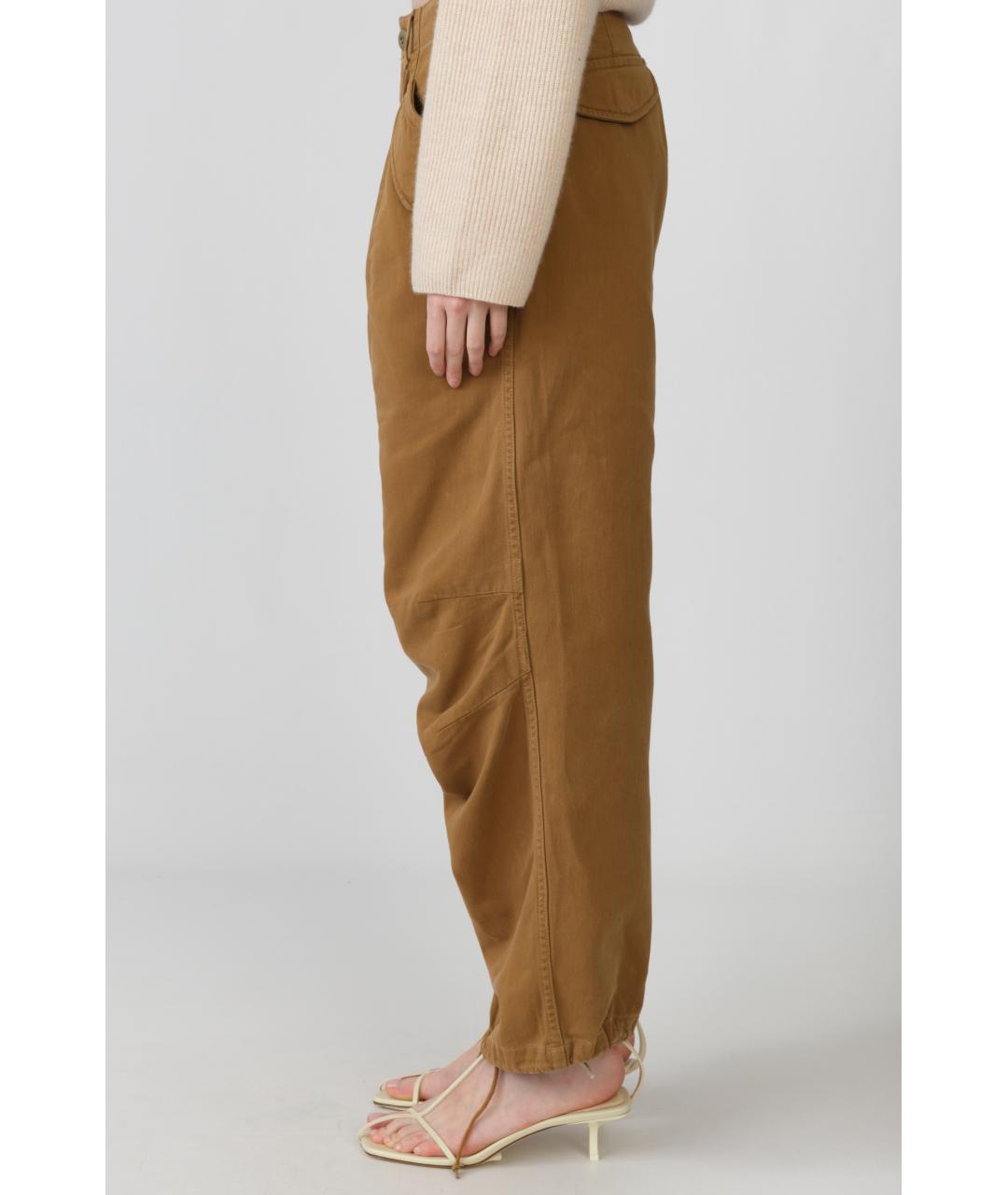 R13 Коричневые хлопковые прямые брюки, фото 2