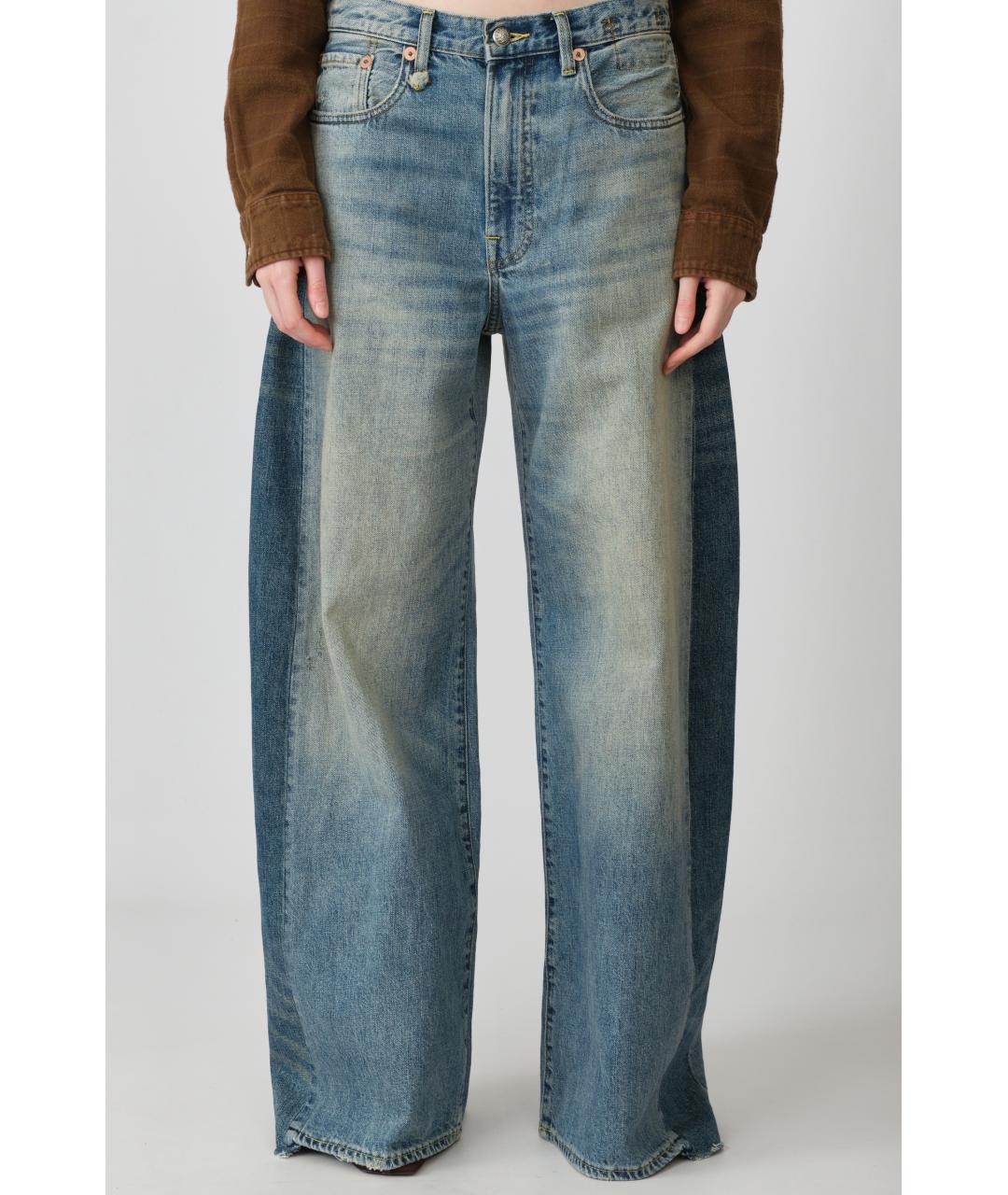 R13 Темно-синие хлопковые джинсы клеш, фото 2