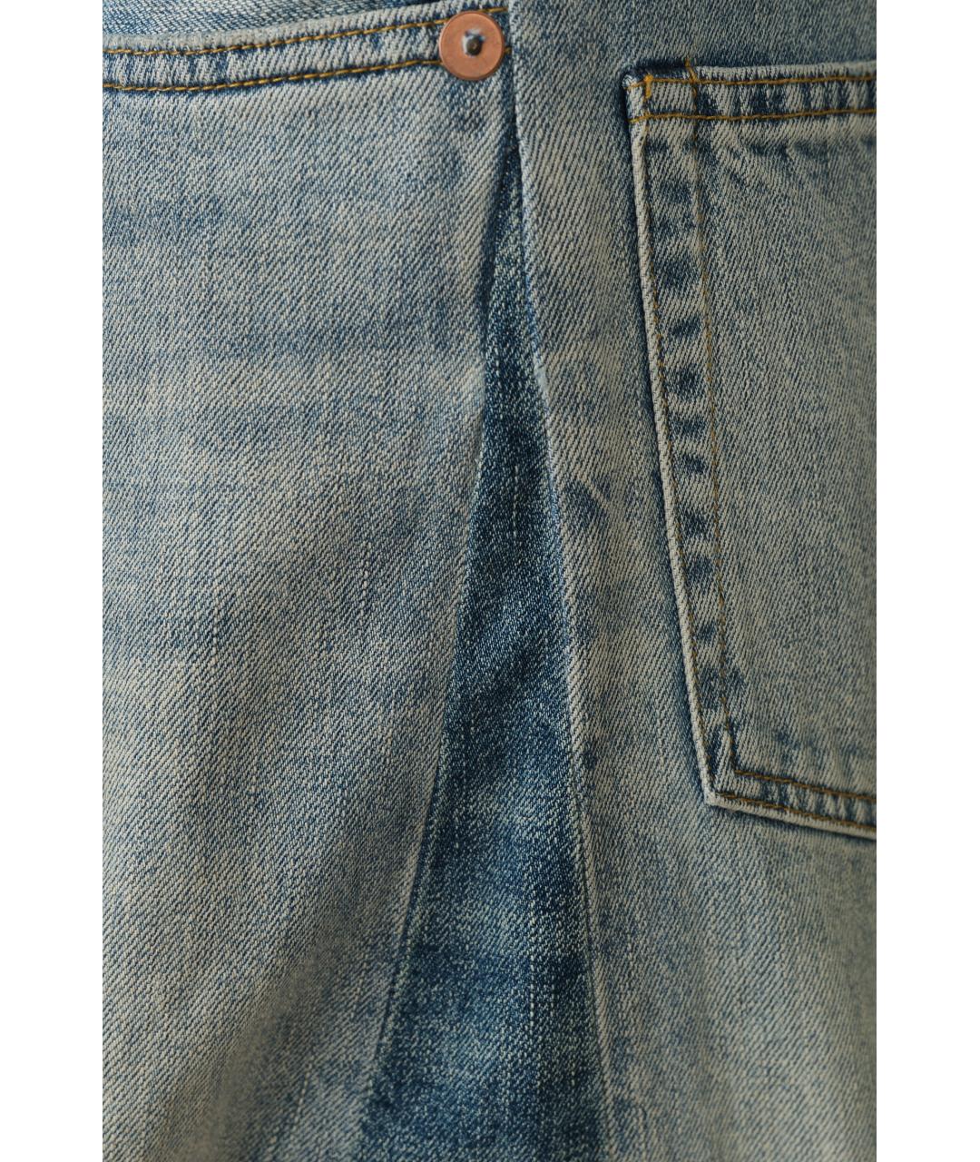 R13 Темно-синие хлопковые джинсы клеш, фото 5