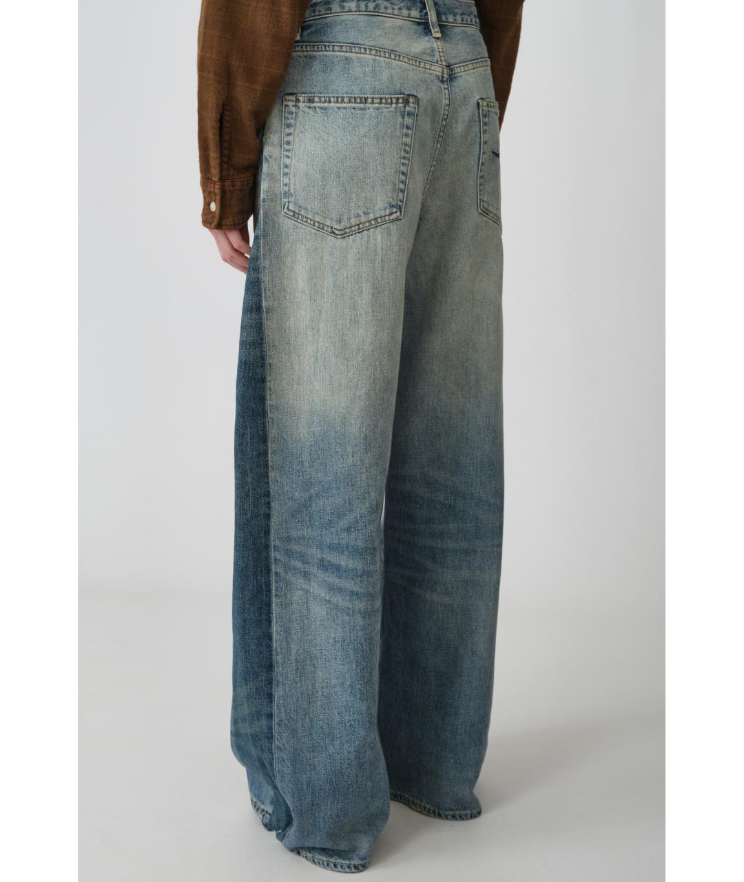 R13 Темно-синие хлопковые джинсы клеш, фото 4