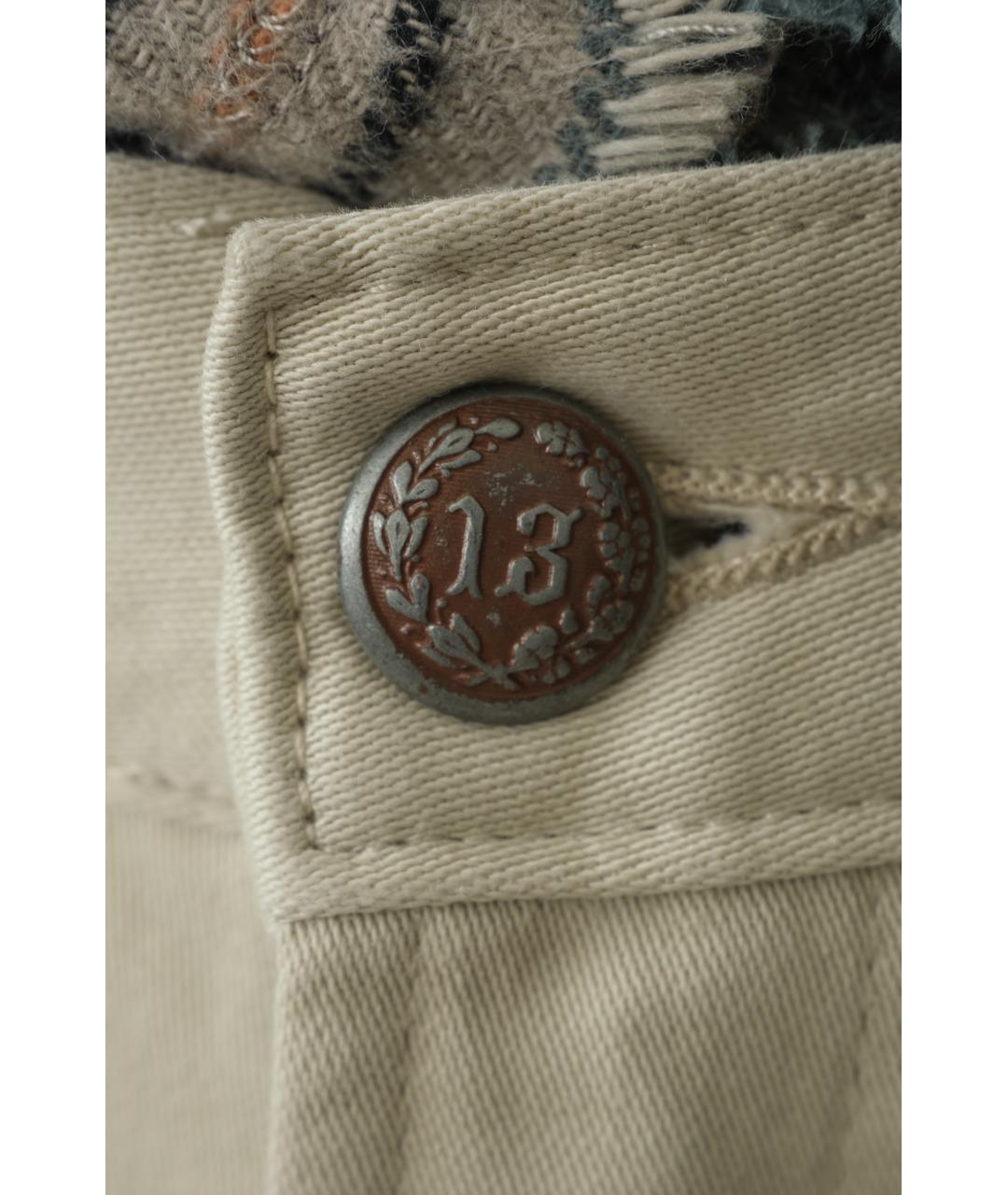 R13 Белые хлопковые прямые джинсы, фото 4