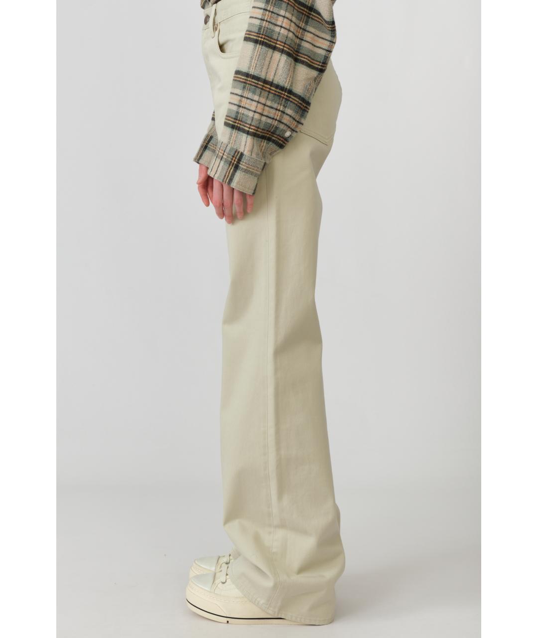 R13 Белые хлопковые прямые джинсы, фото 2