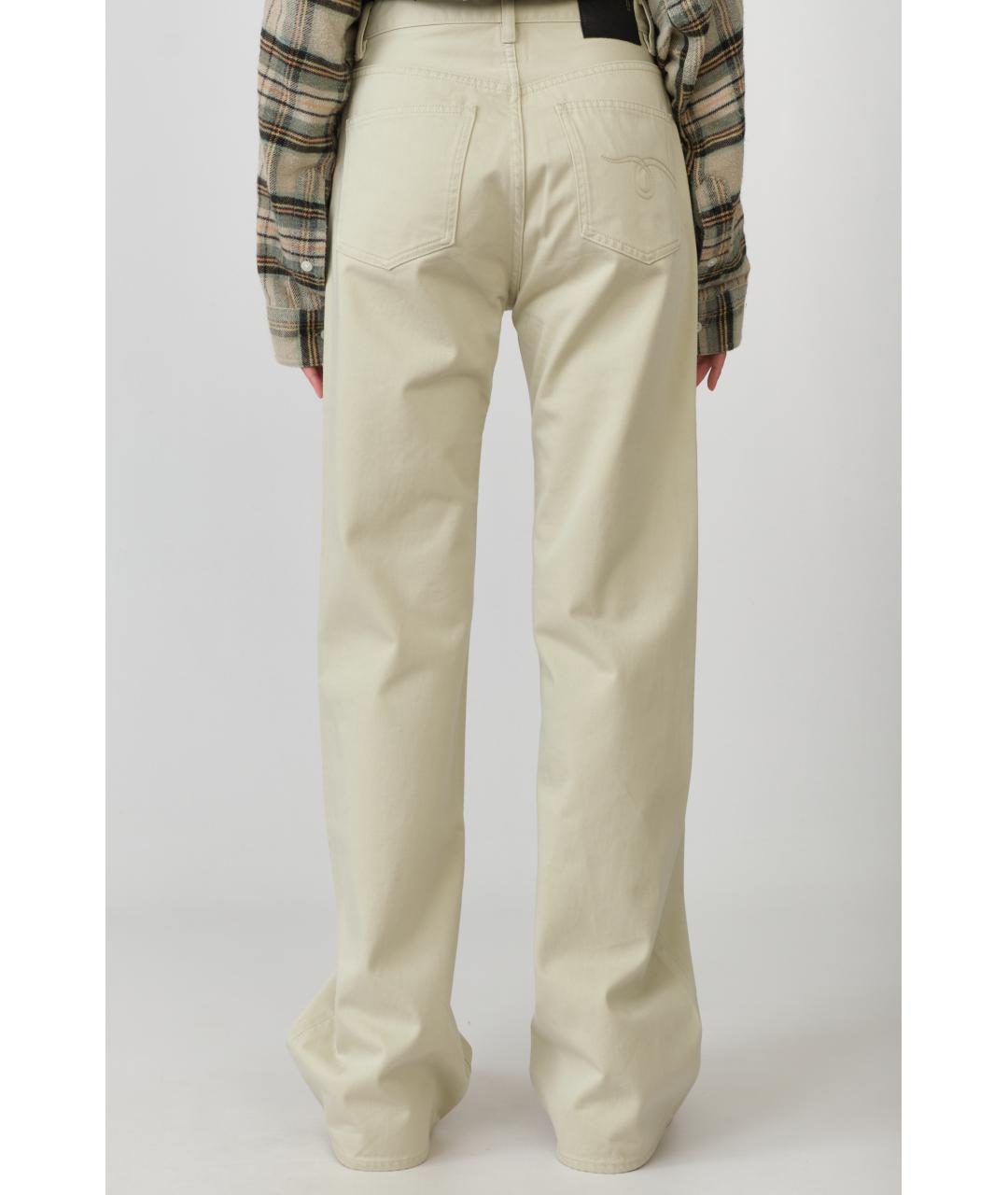 R13 Белые хлопковые прямые джинсы, фото 3