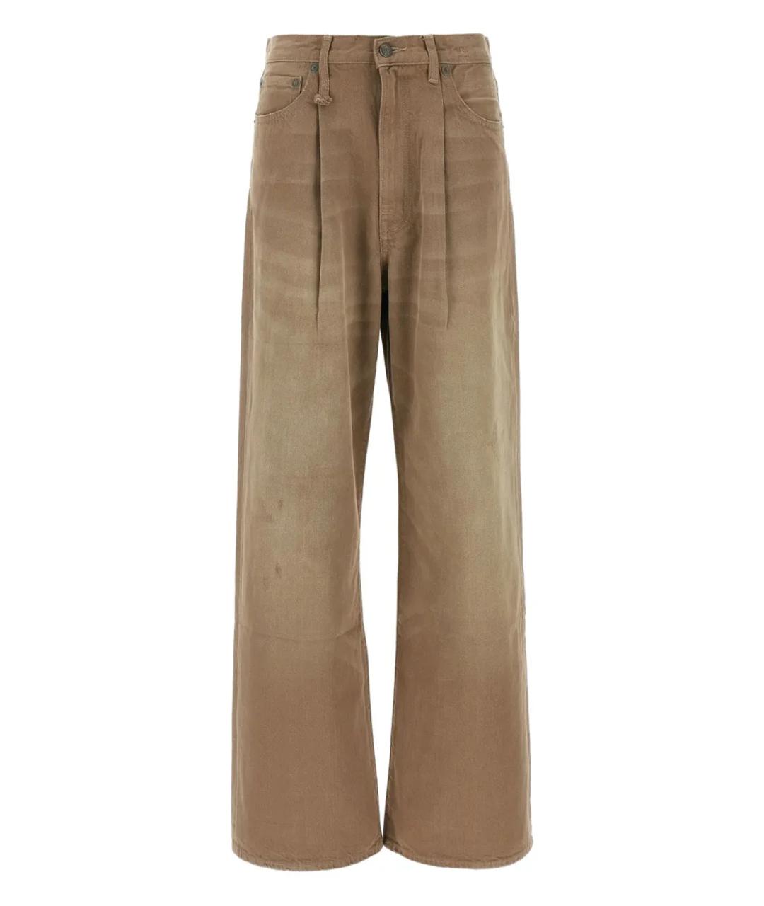 R13 Коричневые хлопковые прямые джинсы, фото 1