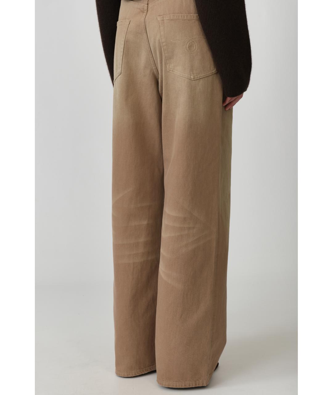 R13 Коричневые хлопковые прямые джинсы, фото 4