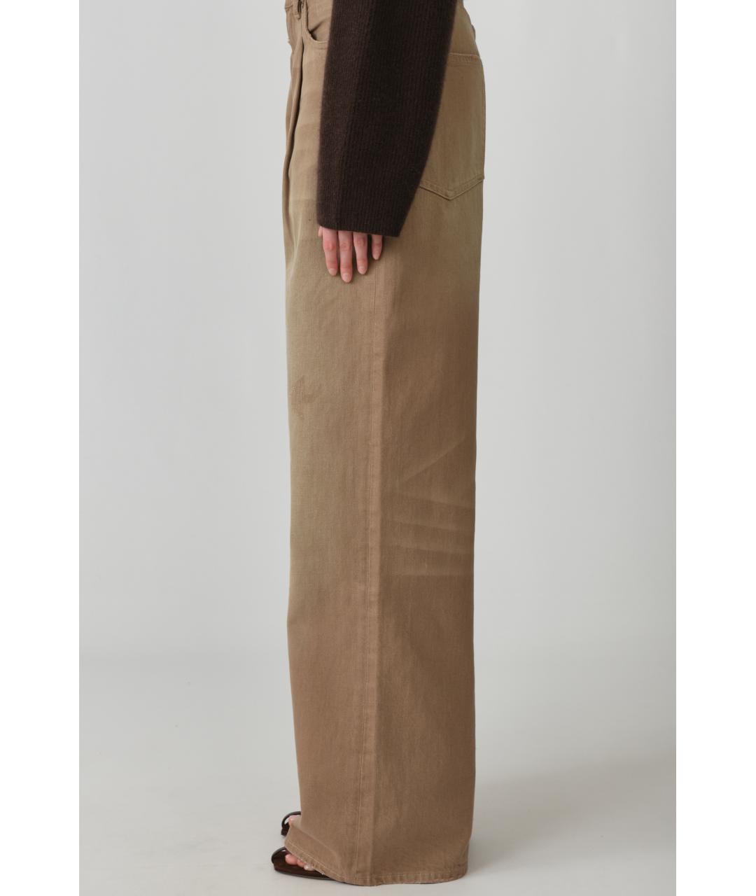 R13 Коричневые хлопковые прямые джинсы, фото 3