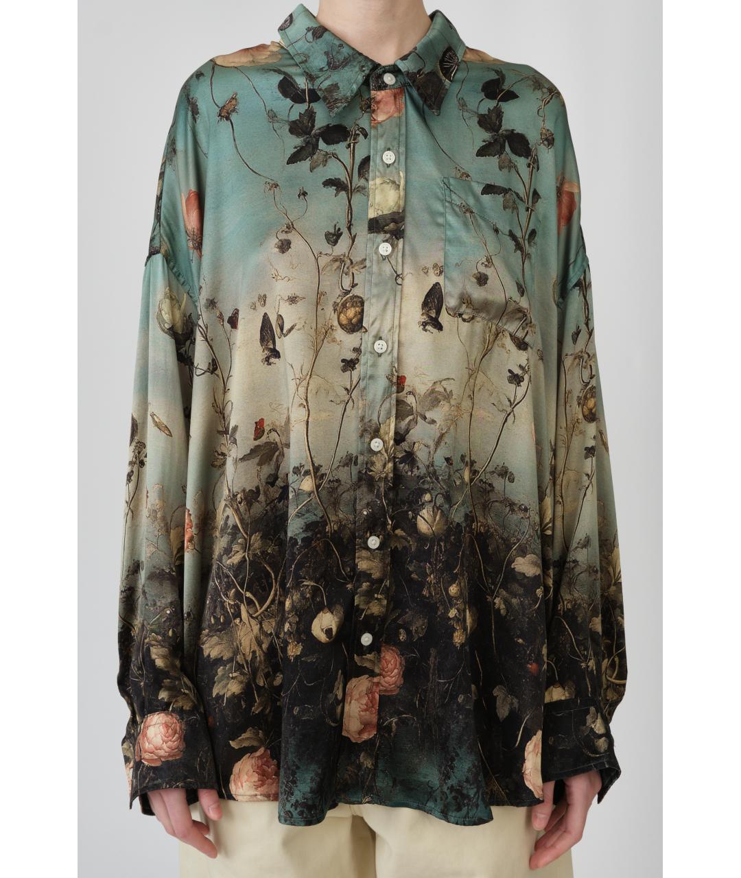 R13 Бирюзовая шелковая рубашка, фото 3