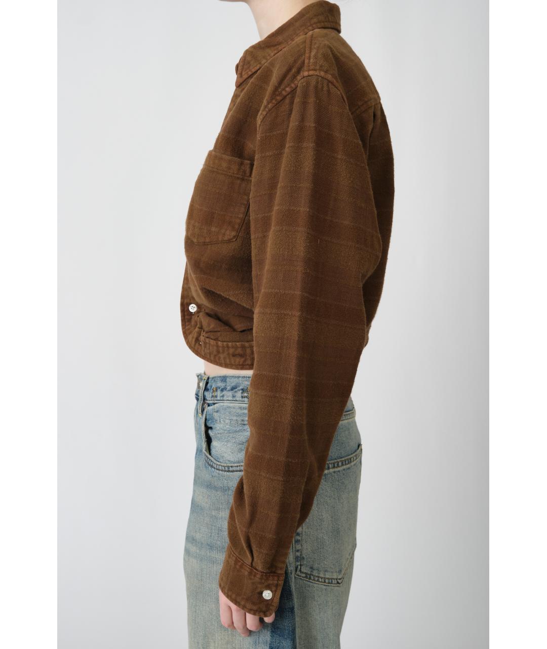 R13 Коричневая хлопковая рубашка, фото 4