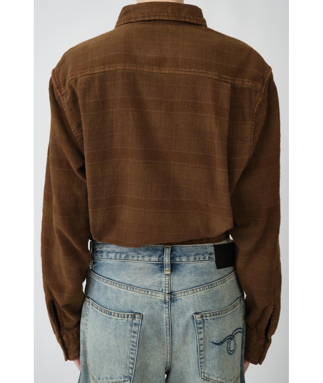 R13 Коричневая хлопковая рубашка, фото 5