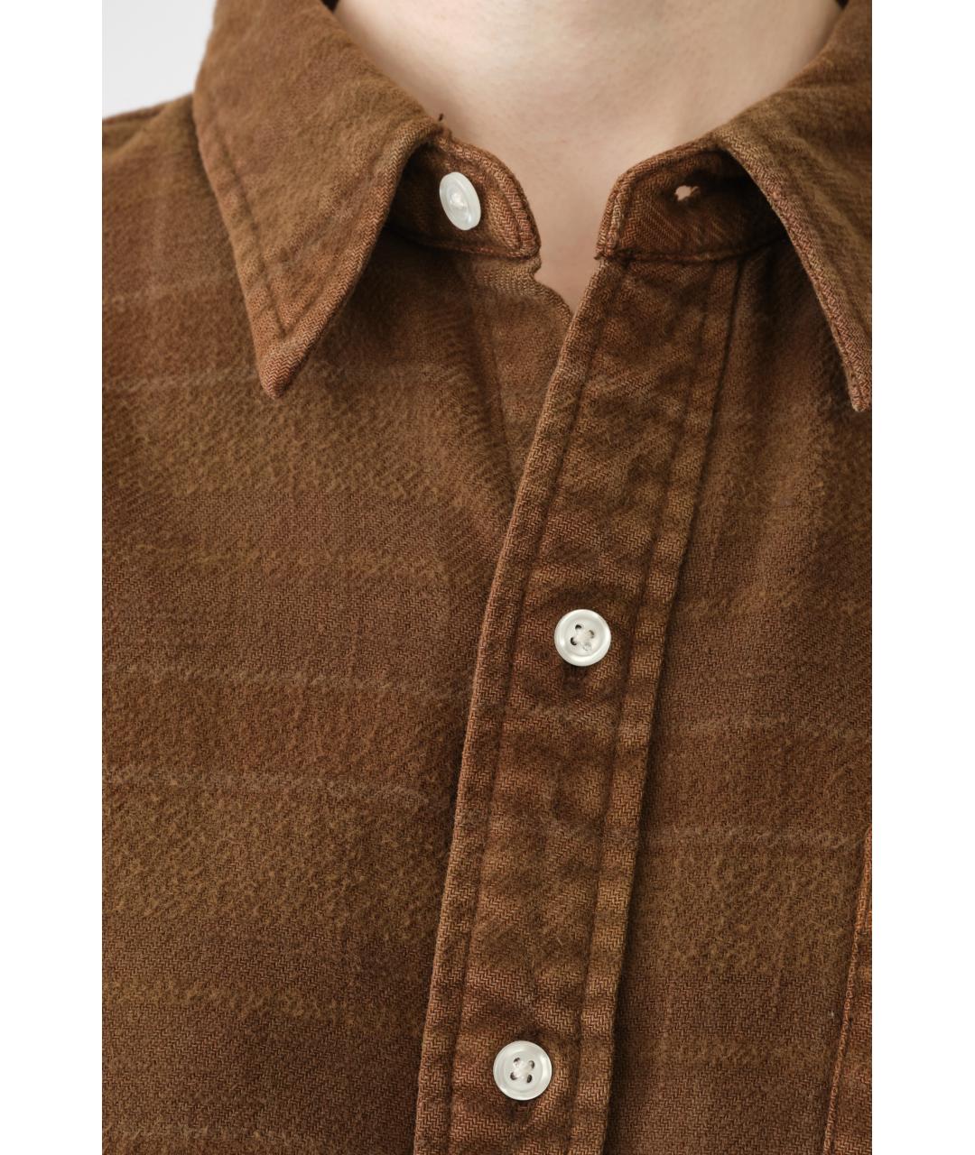 R13 Коричневая хлопковая рубашка, фото 6