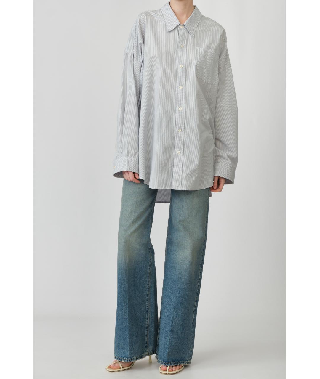 R13 Голубая хлопковая рубашка, фото 3